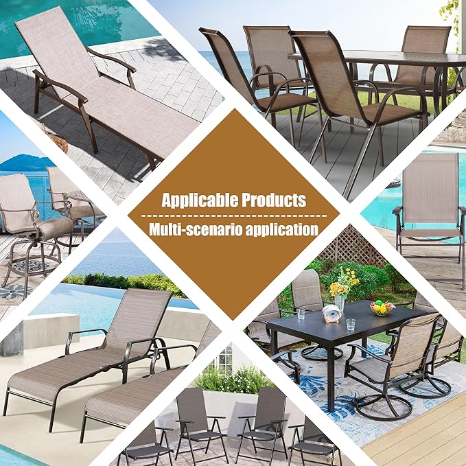 1/4'' Vinyl Sling Chair Spline Solid Awning Cord Replacement for Patio Fabric Chaise Lounge Outdoor Sling Chair Lawn - Photo 6