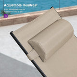 PURPLE LEAF Patio Chaise Lounge with 10' x 6.5' Tilt Umbrella Outdoor Lounge Chair Beach Pool Sunbathing Lawn Lounger - Photo 6