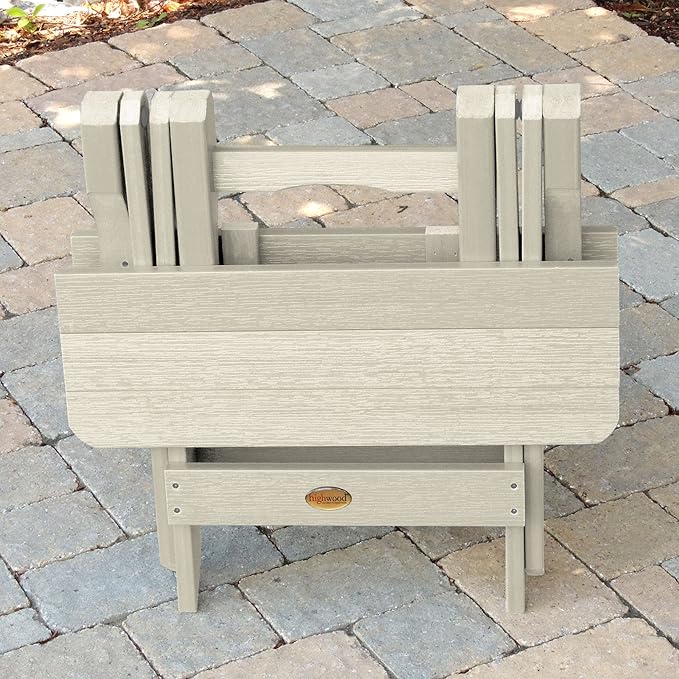 highwood Classic Westport Adirondack Chairs with Side Table, Whitewash