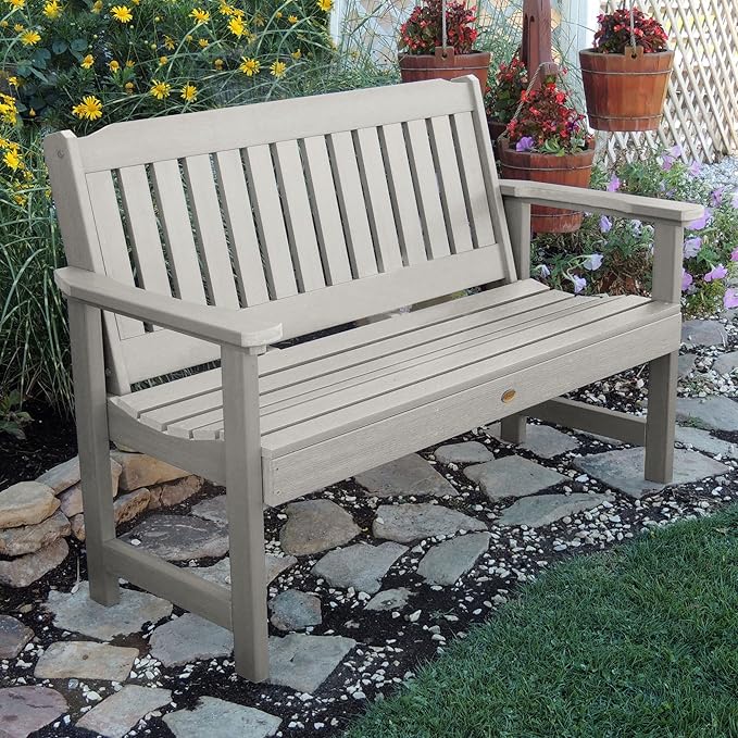 highwood Lehigh Garden Bench, 5 feet, Harbor Gray