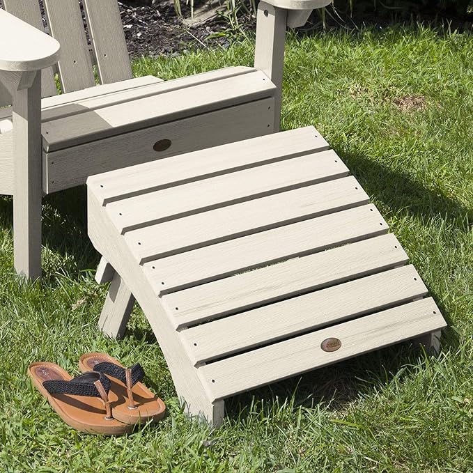 highwood AD-OTL1-WAE Adirondack Folding Ottoman, Whitewash
