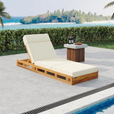 Outdoor Lounge Chaise Set with 3-Fold 4" Water-Resistant Cushion & Headrest, 4-Position Adjustable Backrest Recliner - Photo 3