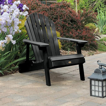 highwood Hamilton Made in the USA Folding and Reclining Adirondack Chair, Adult Size, Black