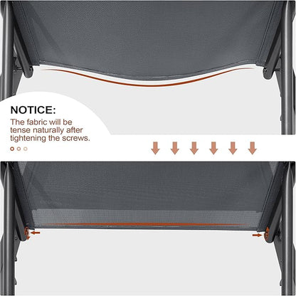 Crestlive Products Chaise Lounge Chair Outdoor Set of 4, Adjustable 5 Positions Pool Lounge Chairs, Metal Tanning Recliner, Outdoor Furniture All Weather for Patio, Beach, Yard, Pool(Dark Grey)