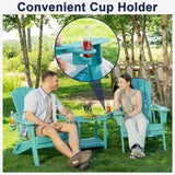 Plawdlik Folding Adirondack Chair, SGS Tested, Wooden Textured with Cup Holder - Photo 4