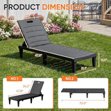 Homall Patio Chaise Lounge Chairs Set of 2, Outdoor Lightweight Lounge Chairs - Photo 3