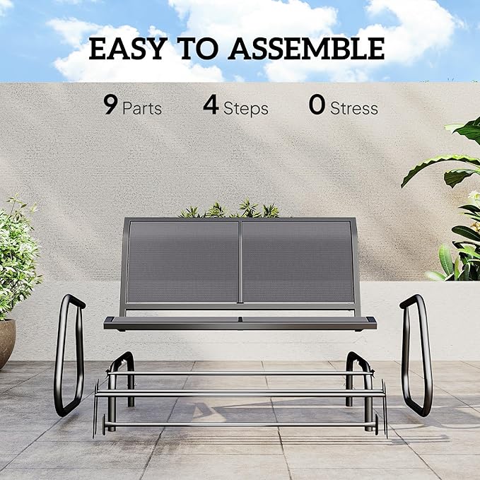 Outsunny 2-Person Outdoor Glider Bench - Photo 5