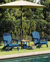 GREENVINES Folding-Adirondack-Chairs-Set-of-6 | HDPE Plastic | Fire Pit Chair | All Weather | Cup Holder | Blue - Photo 2
