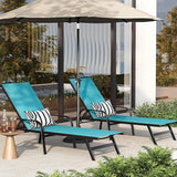 Outdoor Lounge Chair, Adjustable Patio Reclining Chaise with Textilene Fabric - Photo 2