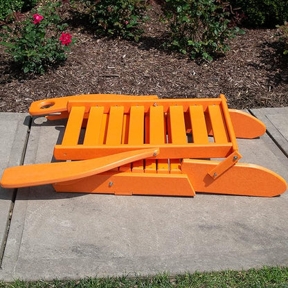 Furniture Barn USA Farmhouse Collection Poly Ladderback Folding Adirondack Chair, Tangerine