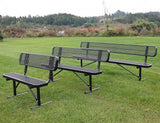 8 Feet Heavy Duty Metal Park Bench for Outside, Outdoor Bench with Backrest & Portable Frame - Photo 2