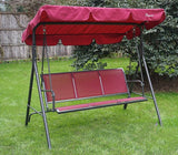 Kozyard 3-Person Outdoor Canopy Porch Swing Chair, Breathable Textilene Armrest Seat, Adjustable Shade - Photo 2