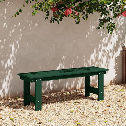 WestinTrends Ashore Outdoor HDPE 48" Modern Backless Patio Bench, Dark Green