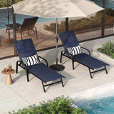 Outdoor Lounge Chair, Adjustable Patio Reclining Chaise with Textilene Fabric - Photo 3