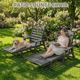 Mdeam 6-Position Pool Lounge Chairs Set of 2, 24" W Oversized Sun Tanning Chair, 500LBS Capacity - Photo 9