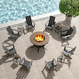 12 Pieces Adirondack Chair Set Outdoor Adirondack Chair Plastic HDPE All-Weather Adirondack Chairs Outdoor Fire Pit - Photo 2