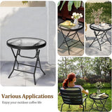 Outdoor Side Table - Small Patio End Table All Weather, Patio Furniture Sets and Outside Furniture for Pool, Balcony - Photo 7