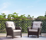 Rilyson Outdoor Wicker Patio Chairs Set of 2: Rattan Dining Chairs Porch Chairs Outdoor Club Chairs with high Back and - Photo 7