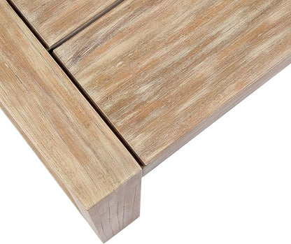 Armen Living LCPRCOLT Paradise Outdoor Light Eucalyptus Wood Coffee Table, Teak