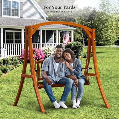 VINGLI Heavy Duty 880 LBS 4 FT Outdoor Porch Swing, Patio Hanging Swing Bench for Yard, Rustic
