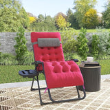 Outsunny Zero Gravity Chair, Folding Reclining Lounge Chair with Padded Cushion and Side Tray for Indoor or Outdoor Use - Photo 8