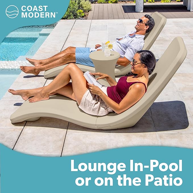 GoSports Coast Modern in Pool Lounge Chair - Waterproof & Weighted Chaise Lounger - Outdoor Pool Furniture for Patio or - Photo 4