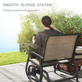 Outsunny Porch Glider Set of 2, Metal Frame Swing Glider Chair with Breathable Mesh Fabric - Photo 4