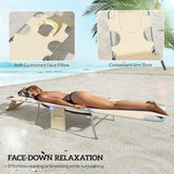 Outsunny Chaise Lounge Chair Outdoor Set of 2 with Face Arm Hole - Photo 5