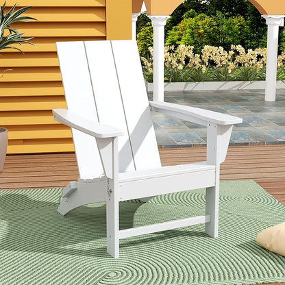 WestinTrends Ashore Modern Outdoor Folding Adirondack Chair, White