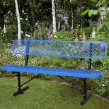 4/6/8 Feet Park Bench for Outside Heavy Duty Metal, Garden Benches Outdoor Bench with Backrest & Portable Frame - Photo 2