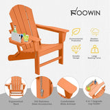 FOOWIN Folding Adirondack Chair Set of 2, HDPE Adirondack Chairs with Cup Holder - Photo 5