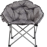 MacSports C932S-129 Padded Cushion Outdoor Folding Lounge Patio Club Chair, Gray - Photo 7