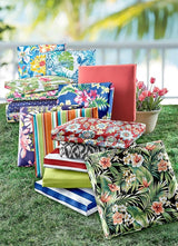 BrylaneHome Chair Cushion with Ties - 18.75" L x 18" W - Patio & Outdoor - Water - Photo 2