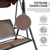 Yaheetech Outdoor Porch Swing Chair for Adults, 3-Seat Patio Hanging Swing w/Adjustable Canopy, Armrests - Photo 4