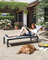 Crestlive Products Outdoor Lounge Chairs, Aluminum Pool Chaise Lounge Chairs, Adjustable Five-Position Tanning Recliner - Photo 7