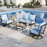 Sophia & William Patio Furniture Set, 4 Piece Metal Outdoor Conversation Set with 2-Seater Outdoor Couch - Photo 1