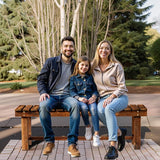 47.2" Outdoor Garden Bench, Weatherproof Patio Benches 3-Person Seat Backless Wooden Porch Bench - Photo 7