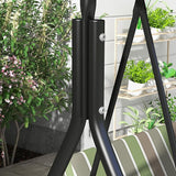 Outsunny 3-Seat Outdoor Patio Swing Chair with Removable Cushion, Steel Frame Stand and Adjustable Tilt Canopy for Patio - Photo 8