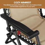 Yaheetech Zero Gravity Recliners Outdoor Adjustable Folding Reclining Lounge Chairs w/Pillows - Photo 6