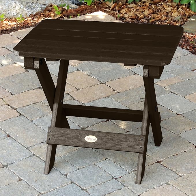 Highwood Classic Westport Adirondack Chairs with Side Table, Weathered Acorn