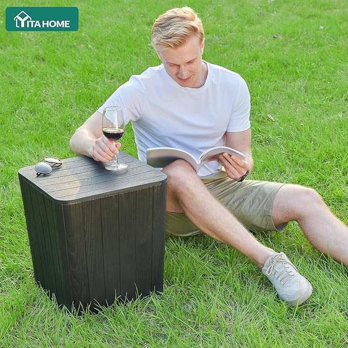 YITAHOME Resin Outdoor Deck Box, 11.5 Gallon Outdoor Storage Box with Removable Lid - Photo 2