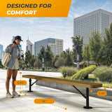 Heavy-Duty Outdoor Metal Bench, Thermoplastic-Coated, Surface, Weatherproof, Commercial-Grade for Parks, Gardens, Patios - Photo 7