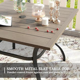 VICLLAX 37.8" Square Outdoor Patio Table, All Weather Metal Outdoor Dining Table for Lawn Garden - Photo 5
