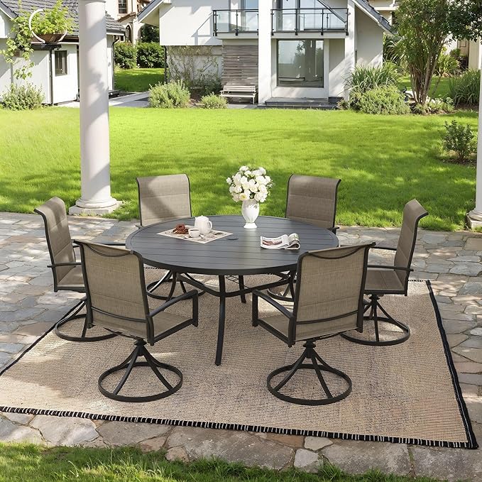 VICLLAX 50" Outdoor Round Patio Dining Table for 4-6 - Photo 2