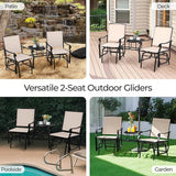 Yaheetech Outdoor Glider Chairs with Glass Table Rocking Chairs - Photo 9