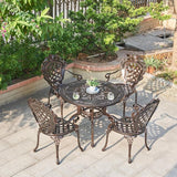 Outdoor Dining Chair Cast Aluminum Patio Chairs Set of 2 All-Weather Patio Dining Chair with Adjustable Feet for - Photo 2