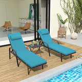 Patio Chaise Lounge Set 3 Pieces Pool Lounge Chairs - Photo 7