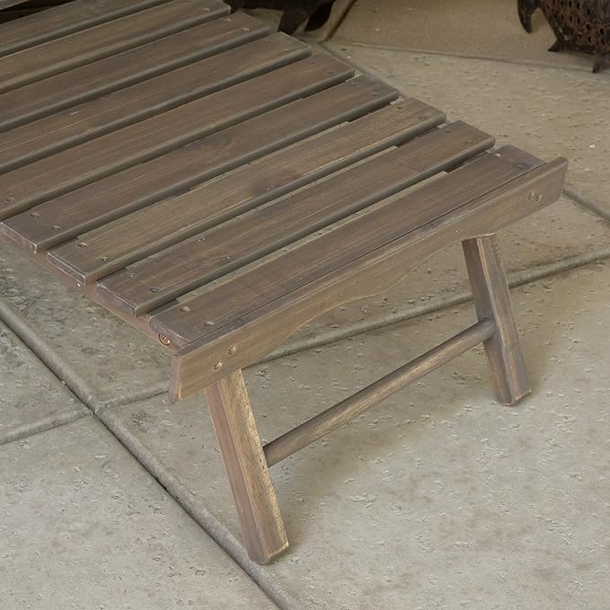 Christopher Knight Home Hayle Reclining Wood Adirondack Chair with Footrest, Grey