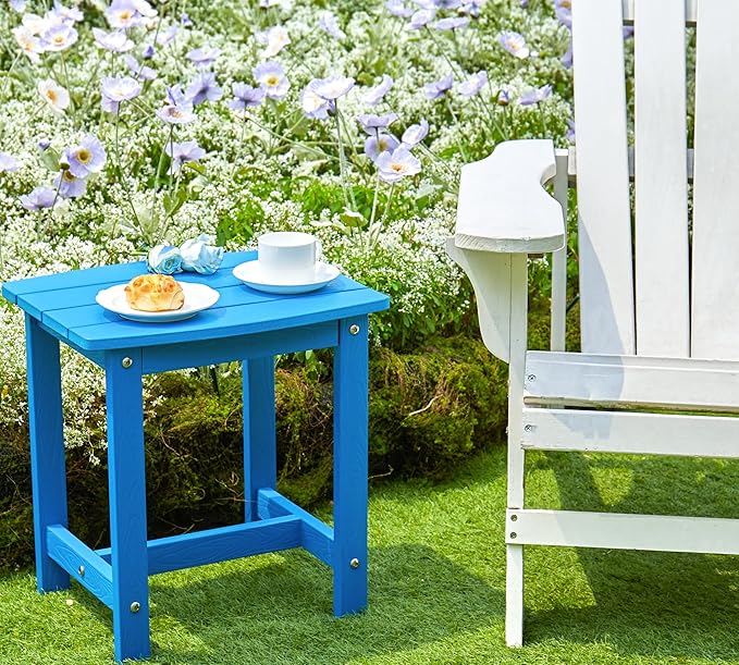 Y&M Outdoor Side Table, HIPS Adirondack Small Single Table, Waterproof Square Outside Table - Photo 2