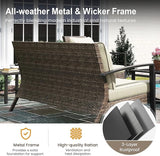 SUNVIVI OUTDOOR Patio Sofa with Coffee Table, All Weather Rattan Outdoor Patio Couch with Removable Cushions - Photo 3